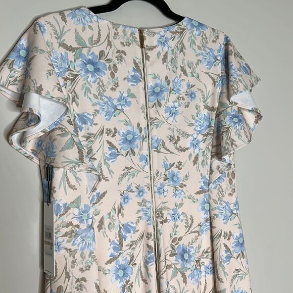 CALVIN KLEINWomen's Flutter Sleeve V-Neck Midi with Button Front Detail 12 NWT - Picture 12 of 12